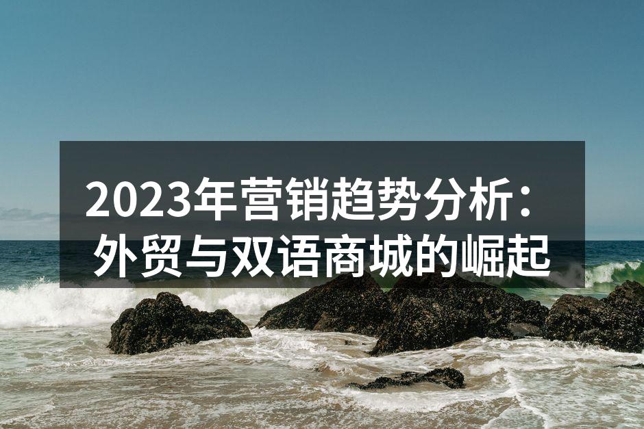 2023年营销趋势分析：外贸与双语商城的崛起