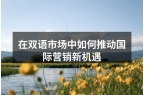 在双语市场中如何推动国际营销新机遇